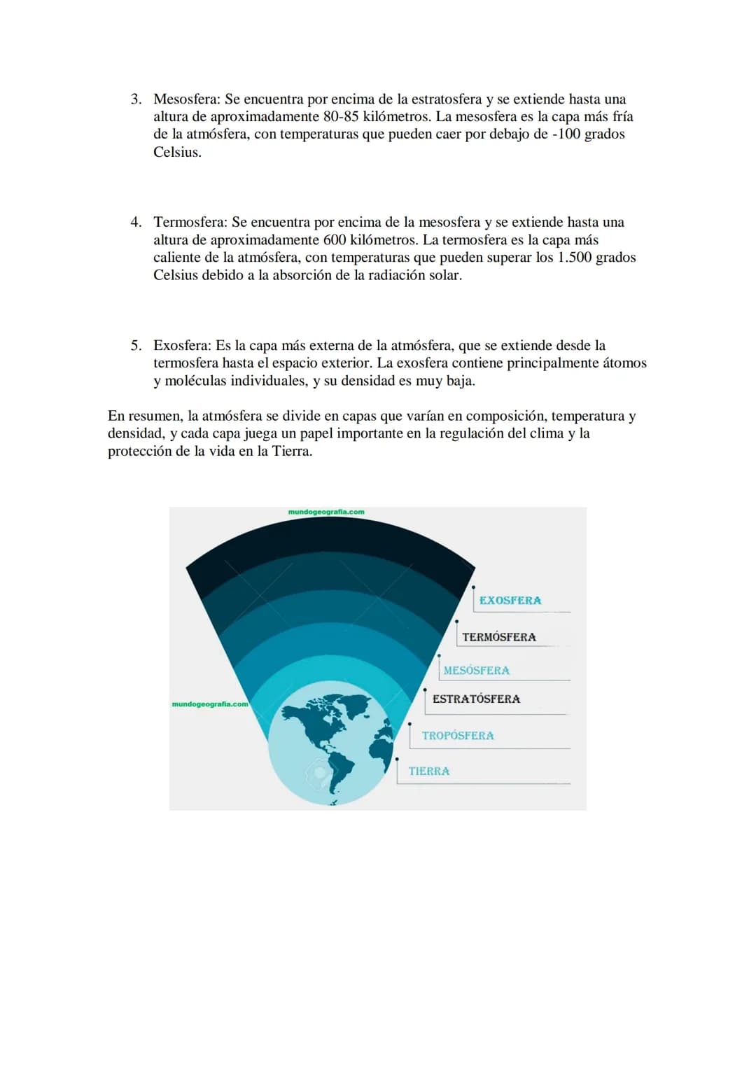 LA ATMÓSFERA
La atmósfera es la capa de gases que rodea la Tierra y que es retenida por la gravedad
del planeta. Está compuesta principalmen