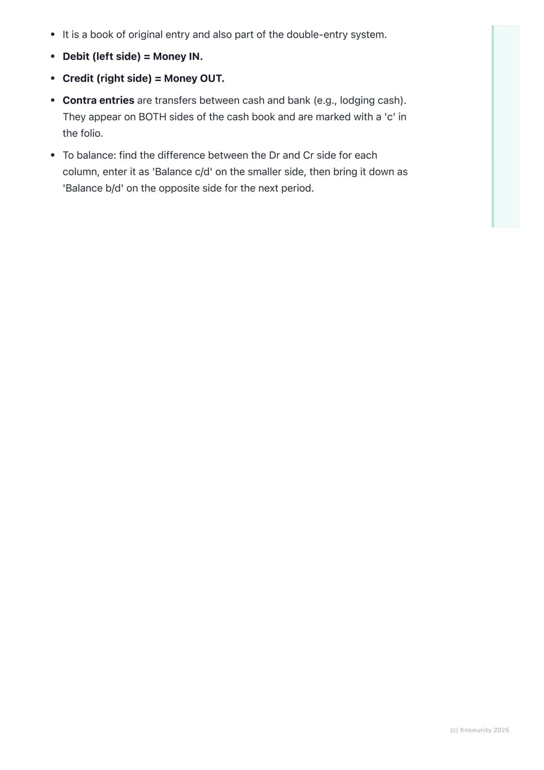 # The Cash Book (Two-Column)

What is a two-column cash book?

The cash book is one of the books of original entry. This means it's one of
t