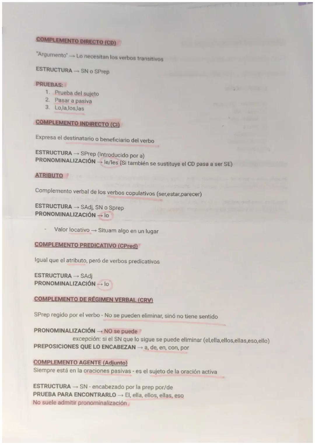 Los complementos 