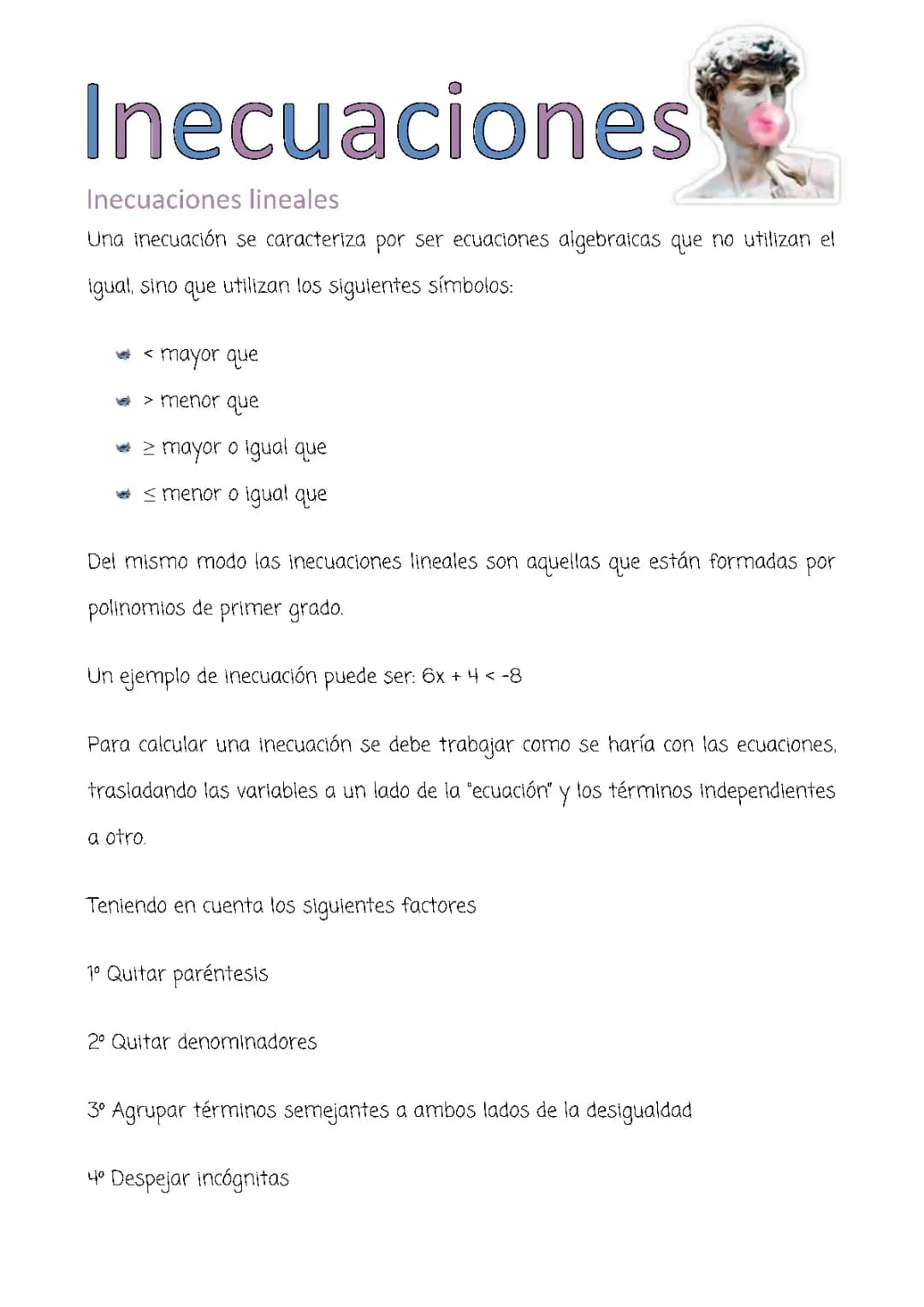 Inecuaciones lineales apuntes 