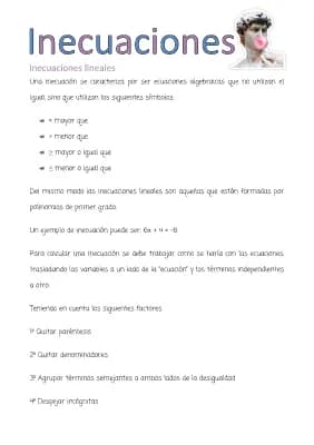 Know Inecuaciones lineales apuntes  thumbnail