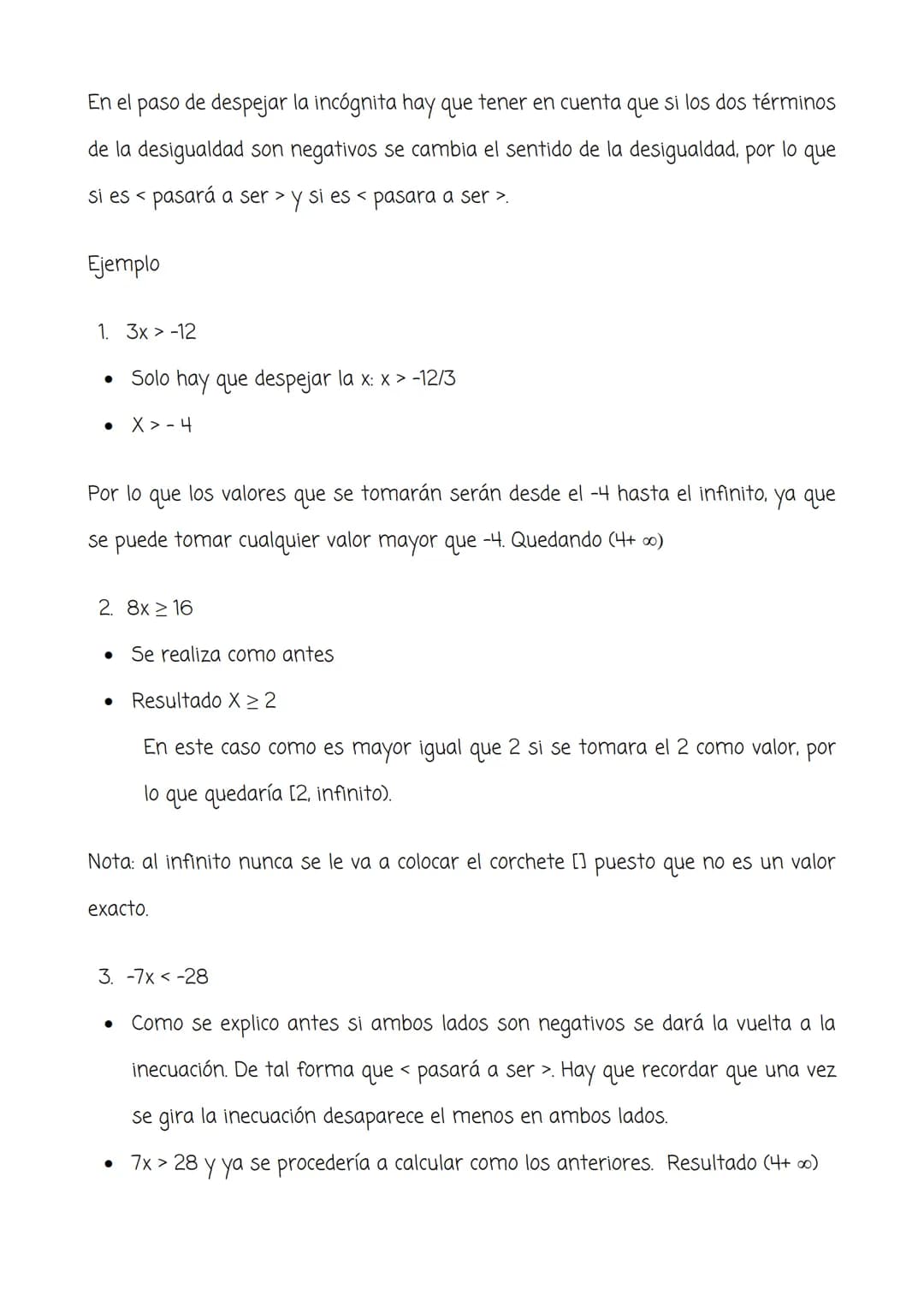 Inecuaciones
Inecuaciones lineales
Una inecuación se caracteriza por ser ecuaciones algebraicas que no utilizan el
igual, sino que utilizan 