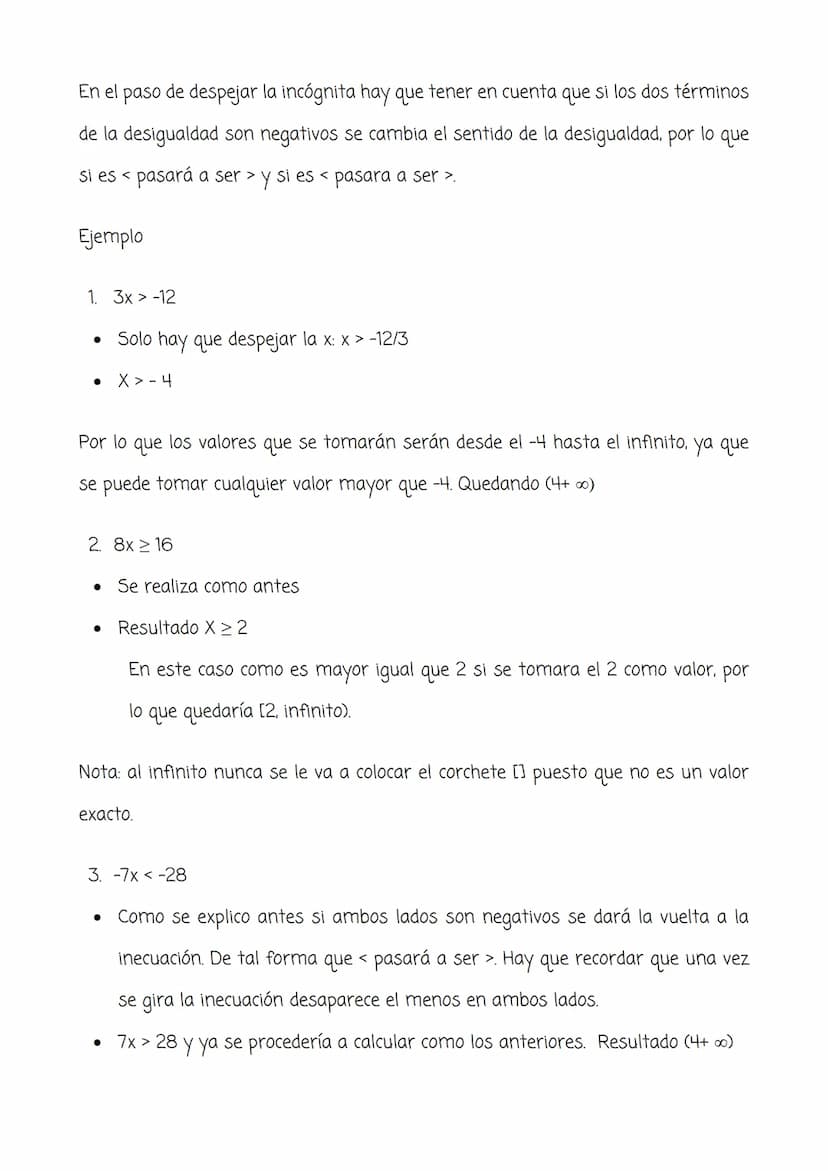 Inecuaciones
Inecuaciones lineales
Una inecuación se caracteriza por ser ecuaciones algebraicas que no utilizan el
igual, sino que utilizan 