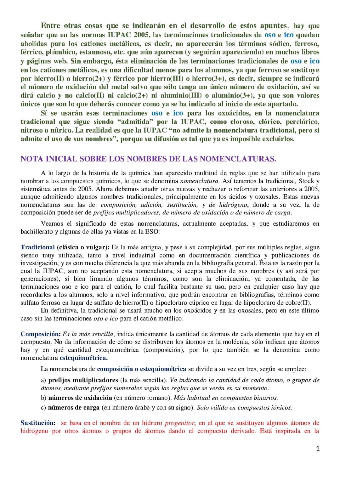 FORMULACIÓN INORGÁNICA