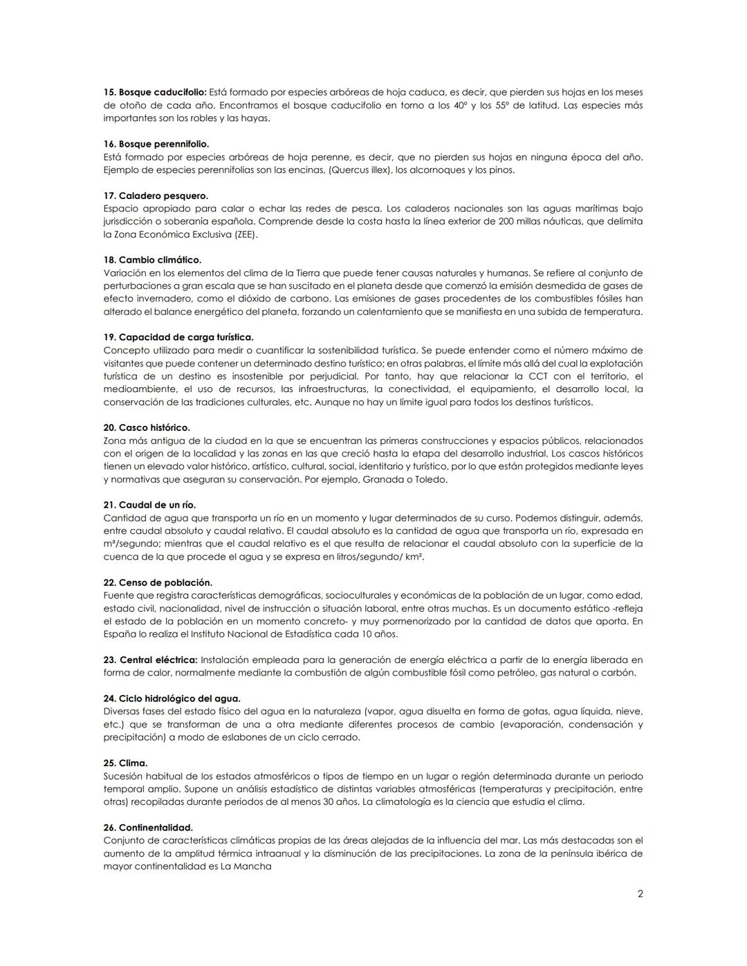 LISTADO DE LOS CONCEPTOS BÁSICOS PARA EL EXAMEN DE GEOGRAFÍA DE SELECTIVIDAD
1. Acuicultura.
Cría y cultivo de especies animales y vegetales