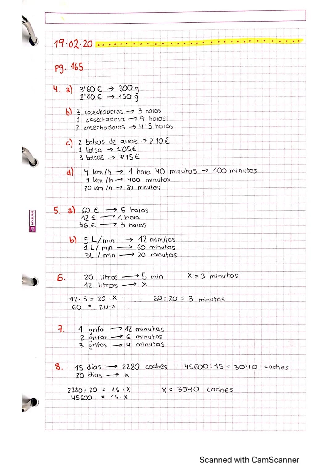 18.2.20
Porcentajes
pg.
161
2. a) 30% de 100 = 30
30% de 200 = 60
30% de 300 = 90
c) 40% de 100 = 40
40% de 50 = 20
40% de 25 = 10
2
3. a) 7