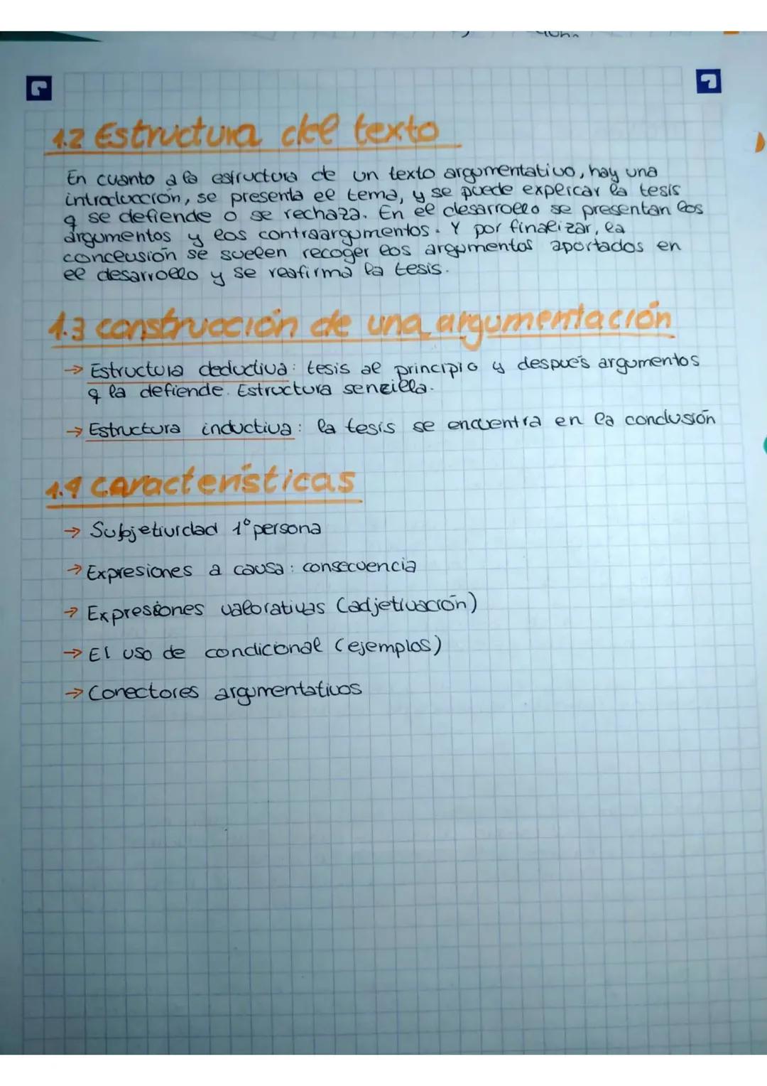 Estudio del texto argumentativo
Gramatica
undadk?
12.11 Categorias gramaticales
(22) SN (sustantivos, determinantes, pronombres, C.del nombr