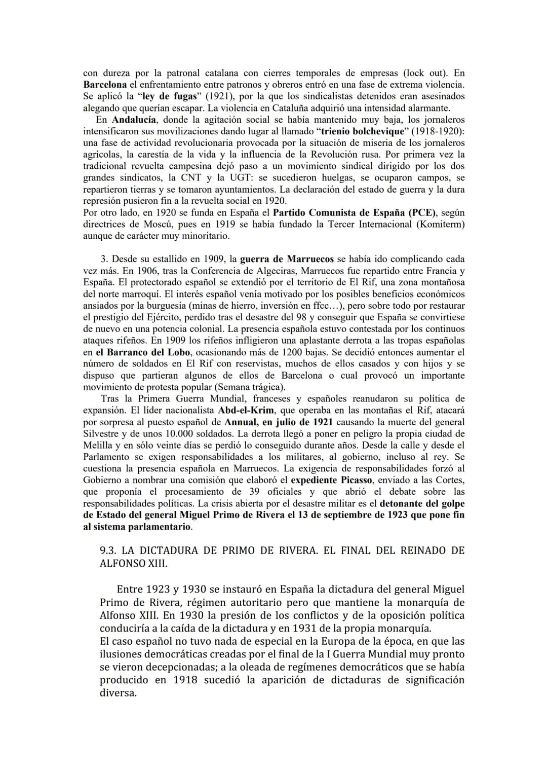 BLOQUE 9. LA CRISIS DEL SISTEMA DE LA RESTAURACIÓN Y LA CAÍDA DE
LA MONARQUÍA (1902-1931).
9.1. ALFONSO XIII Y LA CRISIS DEL SISTEMA POLÍTIC