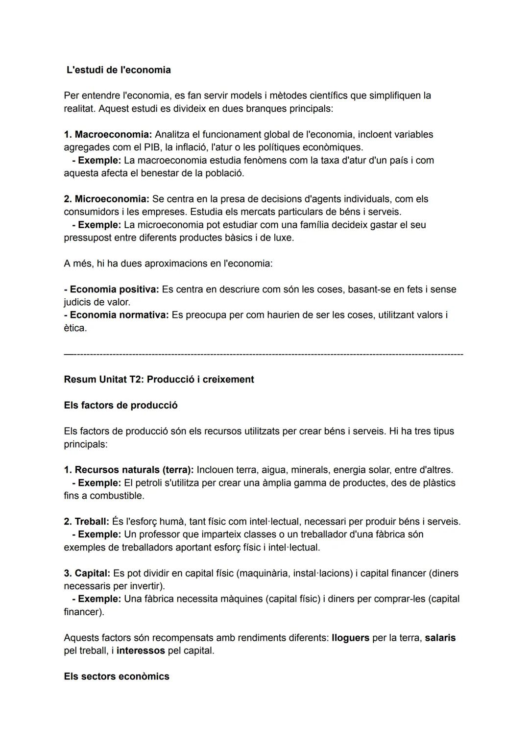 # Resum Unitat T1: Economia, la ciència útil

Què és l'economia?

L'economia és una ciència social que estudia com els individus, les famíli