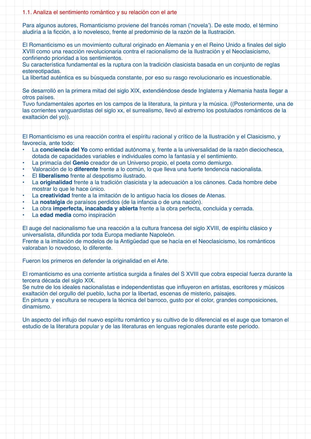 Romanticismo: Fundamentos del Arte II - Bloque 1