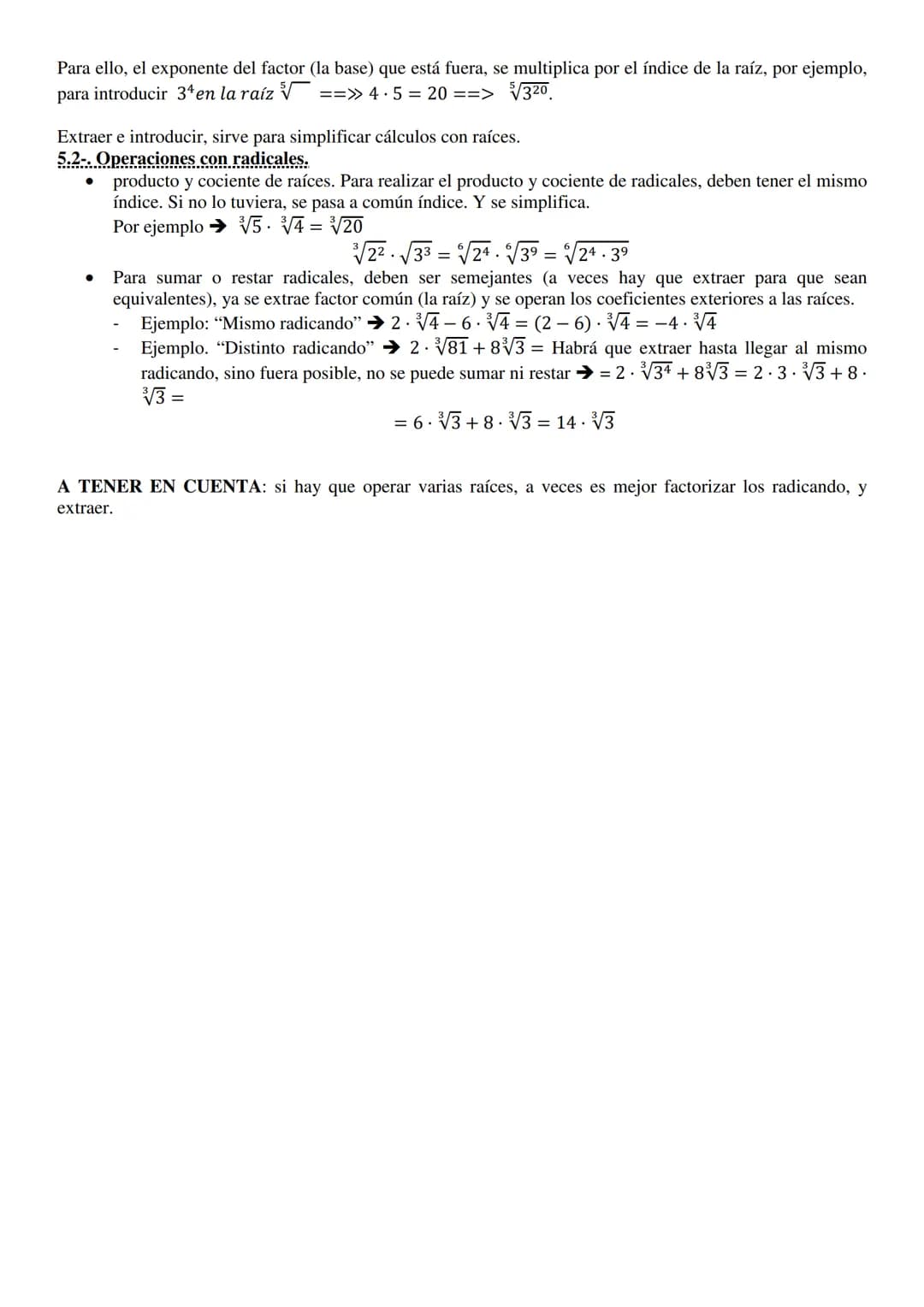 Tema 2. Potencias y raíces.
1-. Potencias de exponente entero.
Se llama potencia de base a, y de exponente n, con n número natural, a la exp