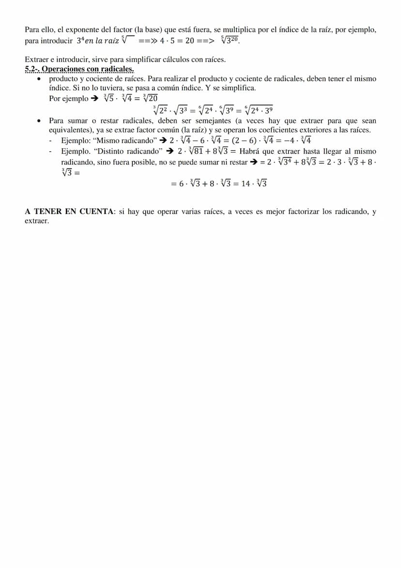 Tema 2. Potencias y raíces.
1-. Potencias de exponente entero.
Se llama potencia de base a, y de exponente n, con n número natural, a la exp