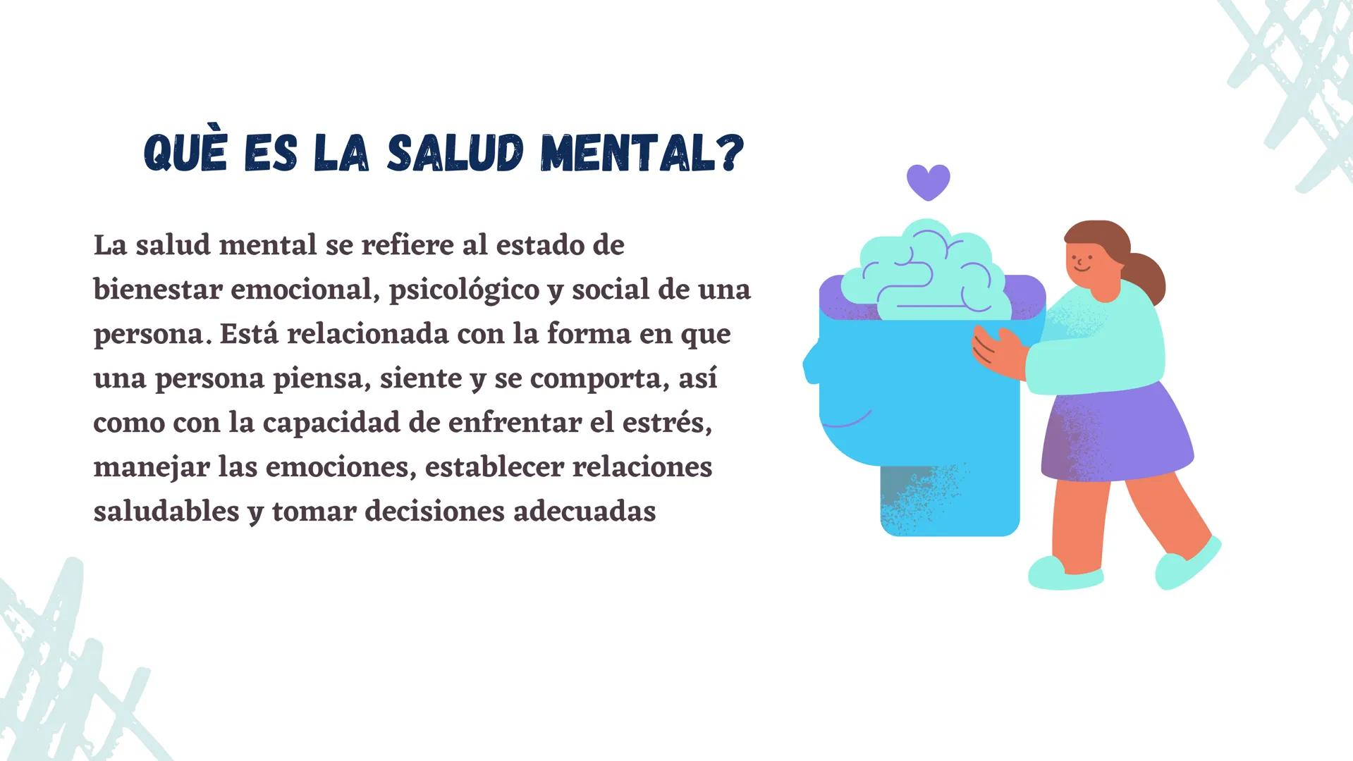 # CUIDADO DE LA
# SALUD MENTAL
Fernanda Rivera # ÍNDICE DE CONTENIDO

*   QUE ES LA SALUD MENTAL
*   EL BIENESTAR ESTA RELACIONADO CON LA SA