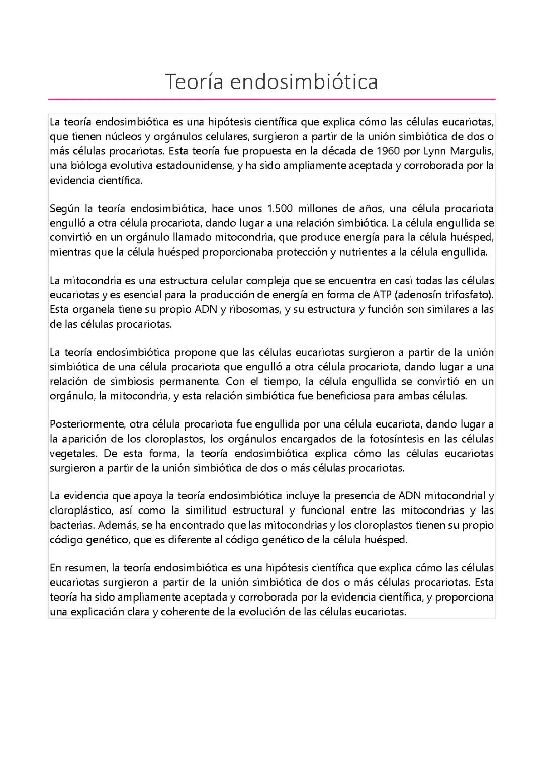 Teoría endosimbiótica