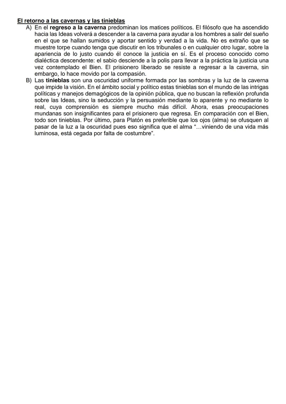 COMENTARIO DE TEXTO PLATÓN
1er. Fragmento
El texto presenta, en forma alegórica, la situación del ser humano cuando aún no ha recibido la ed