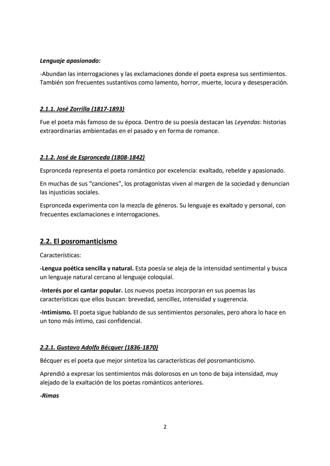 # 1. El Romanticismo

Las características más importantes son:

-El subjetivismo. En las obras del Romanticismo los autores exaltan sus sent