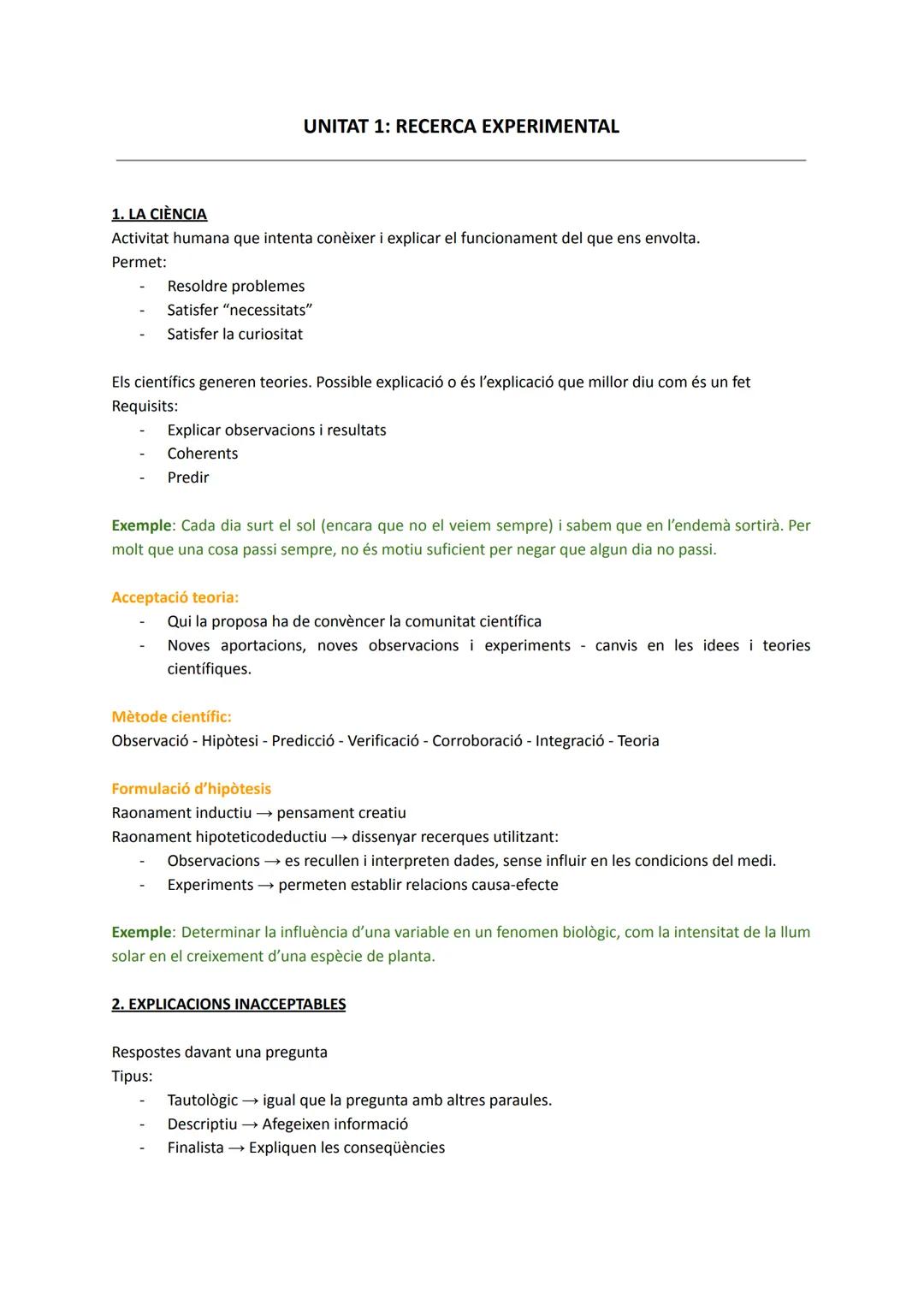 # UNITAT 1: RECERCA EXPERIMENTAL

1. LA CIÈNCIA

Activitat humana que intenta conèixer i explicar el funcionament del que ens envolta.
Perme