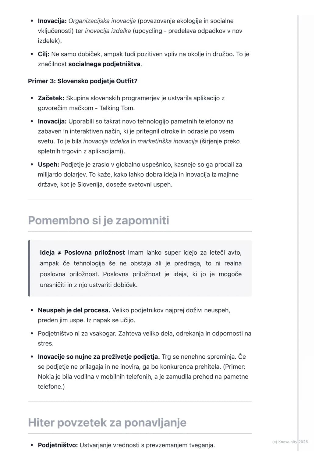 # Podjetništvo in inovacije

## Uvod v podjetništvo in inovacije

Podjetništvo je proces ustvarjanja nečesa novega, kar ima vrednost, pri če