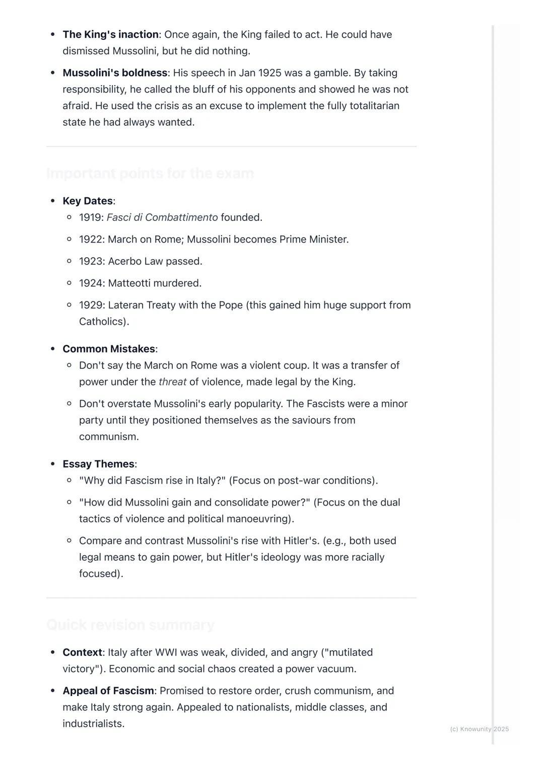 # The Rise of Fascism in Italy

The context for the rise of Fascism in Italy

After World War I, Italy was in a complete mess, even though i