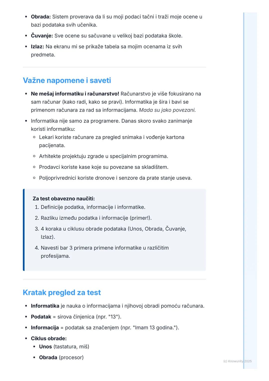 # Šta je informatika i zašto je
važna?

Šta je uopšte informatika?

Informatika nije samo korišćenje kompjutera ili igranje igrica. To je na