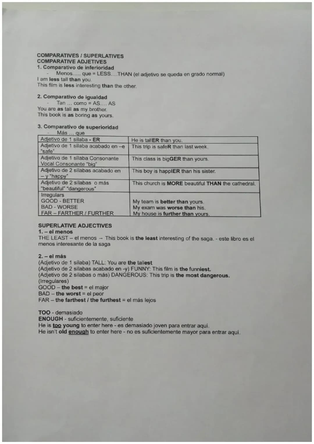 Comparativo y superlativo en ingles🤫