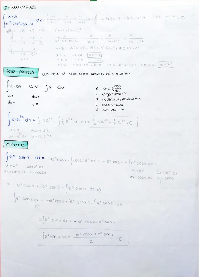 INTEGRALES
inmediatas
1- Potenciales
Sg₁.g² dx =
2-COGARimicas
S'
3-
4-TIPO
exponencial
Se³. g₁ dx = e³ dx + c
et² + c
S'
1
x+2
+8²
Racional