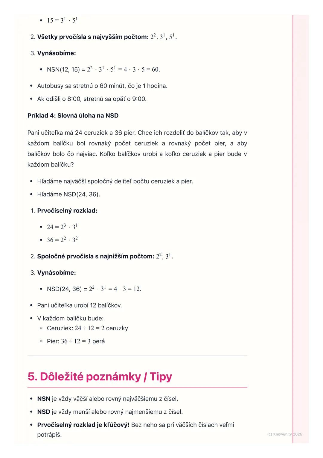 # Najmenší spoločný násobok a
# Najväčší spoločný deliteľ

1. Úvod do najmenšieho spoločného
násobku a najväčšieho spoločného
deliteľa

Ahoj