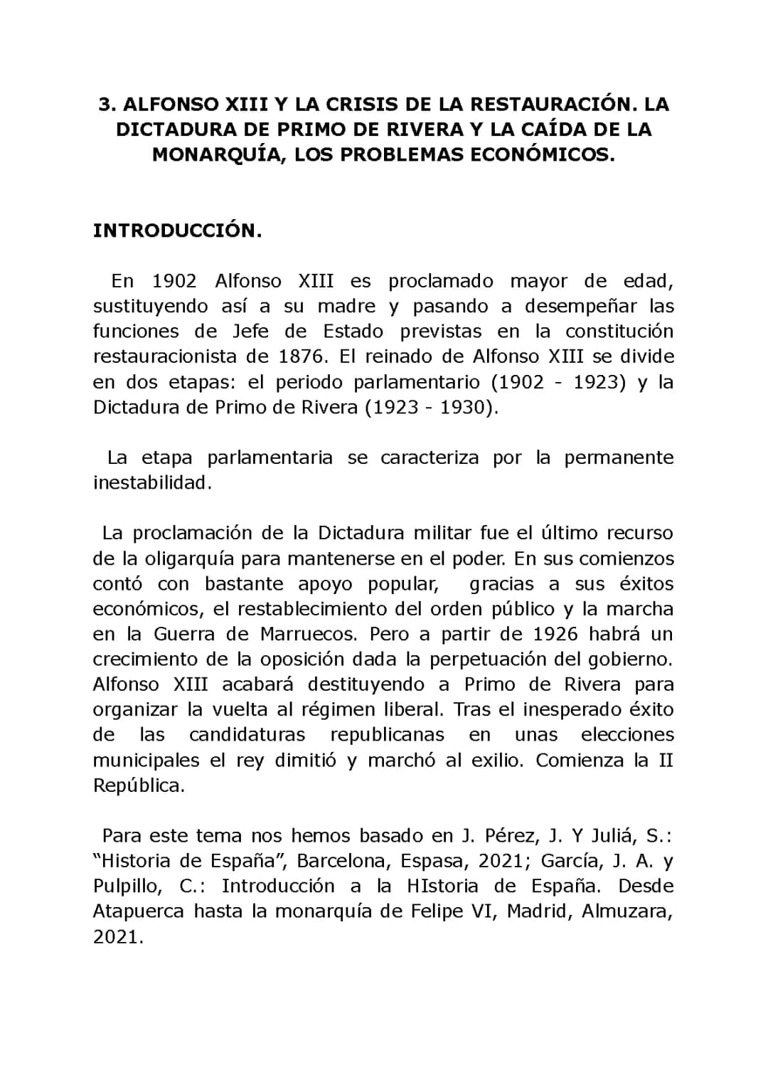 LA DICTADURA DE PRIMO DE RIVERA Y LA CAÍDA DE LA MONARQUÍA, LOS PROBLEMAS ECONÓMICOS.