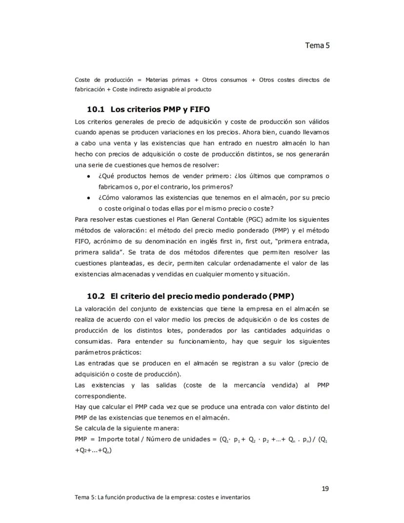 Tema 5
TEMA 5: LA FUNCIÓN PRODUCTIVA DE LA
EMPRESA: Costes e inventarios
1. EL ÁREA DE PRODUCCIÓN DE LA EMPRESA
Producir consiste en increme