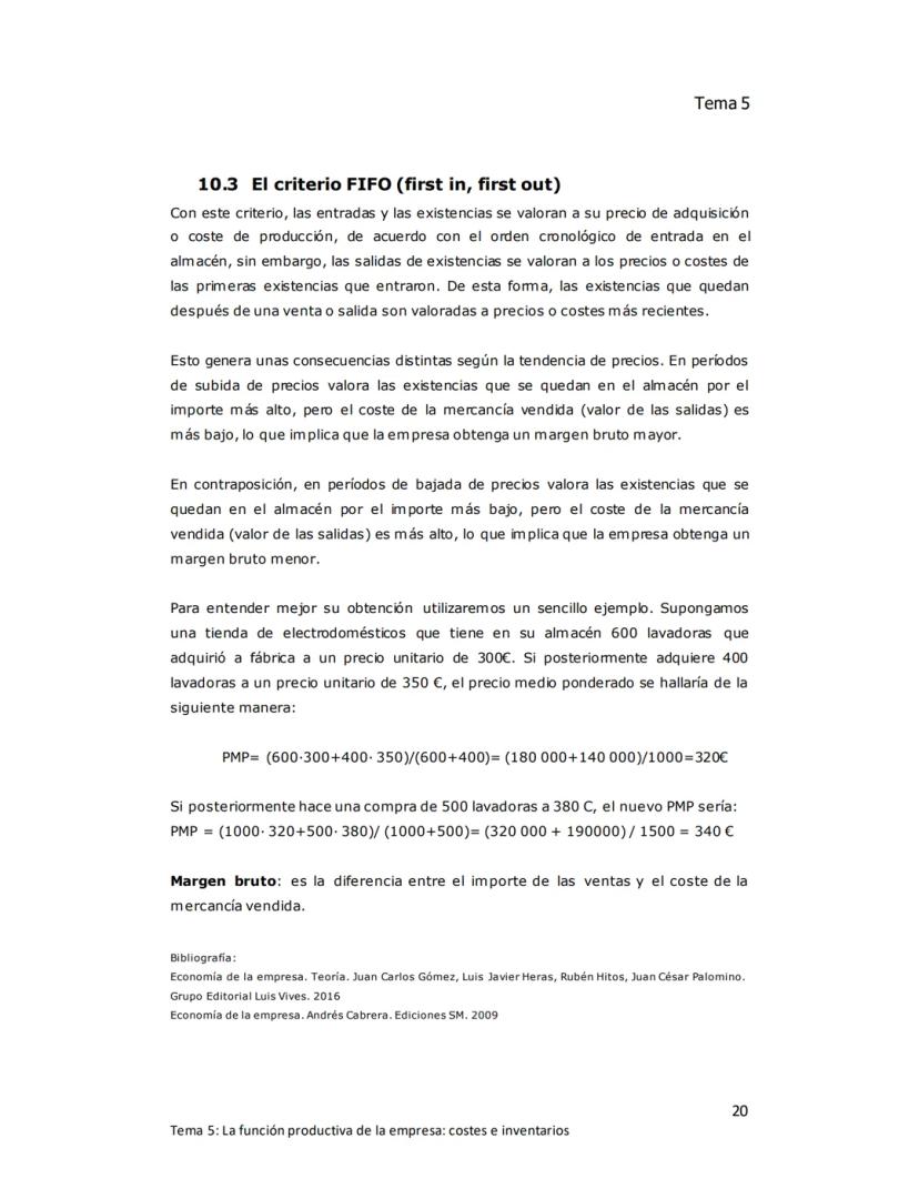 Tema 5
TEMA 5: LA FUNCIÓN PRODUCTIVA DE LA
EMPRESA: Costes e inventarios
1. EL ÁREA DE PRODUCCIÓN DE LA EMPRESA
Producir consiste en increme