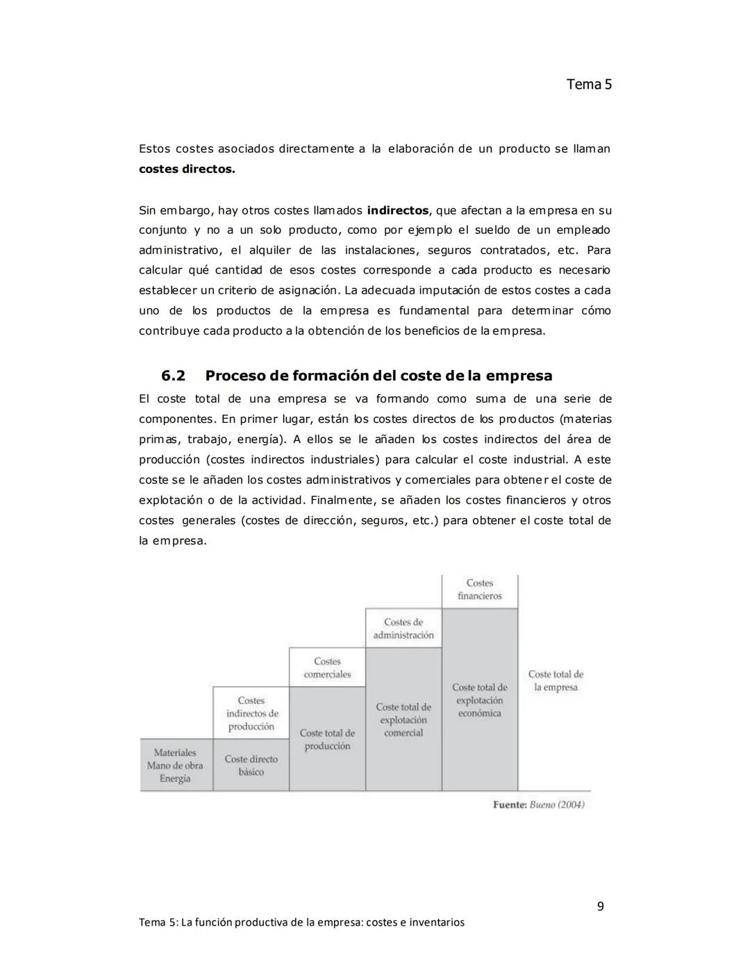 Tema 5
TEMA 5: LA FUNCIÓN PRODUCTIVA DE LA
EMPRESA: Costes e inventarios
1. EL ÁREA DE PRODUCCIÓN DE LA EMPRESA
Producir consiste en increme