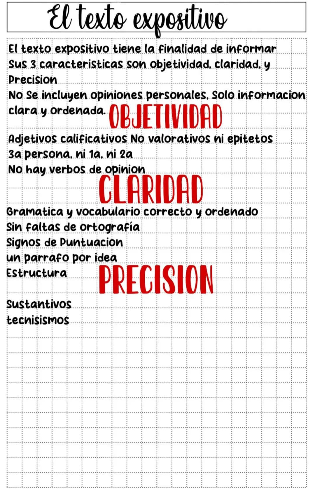 El texto expositivo
El texto expositivo tiene la finalidad de informar
Sus 3 caracteristicas son objetividad, claridad. y.
Precision
No Se i