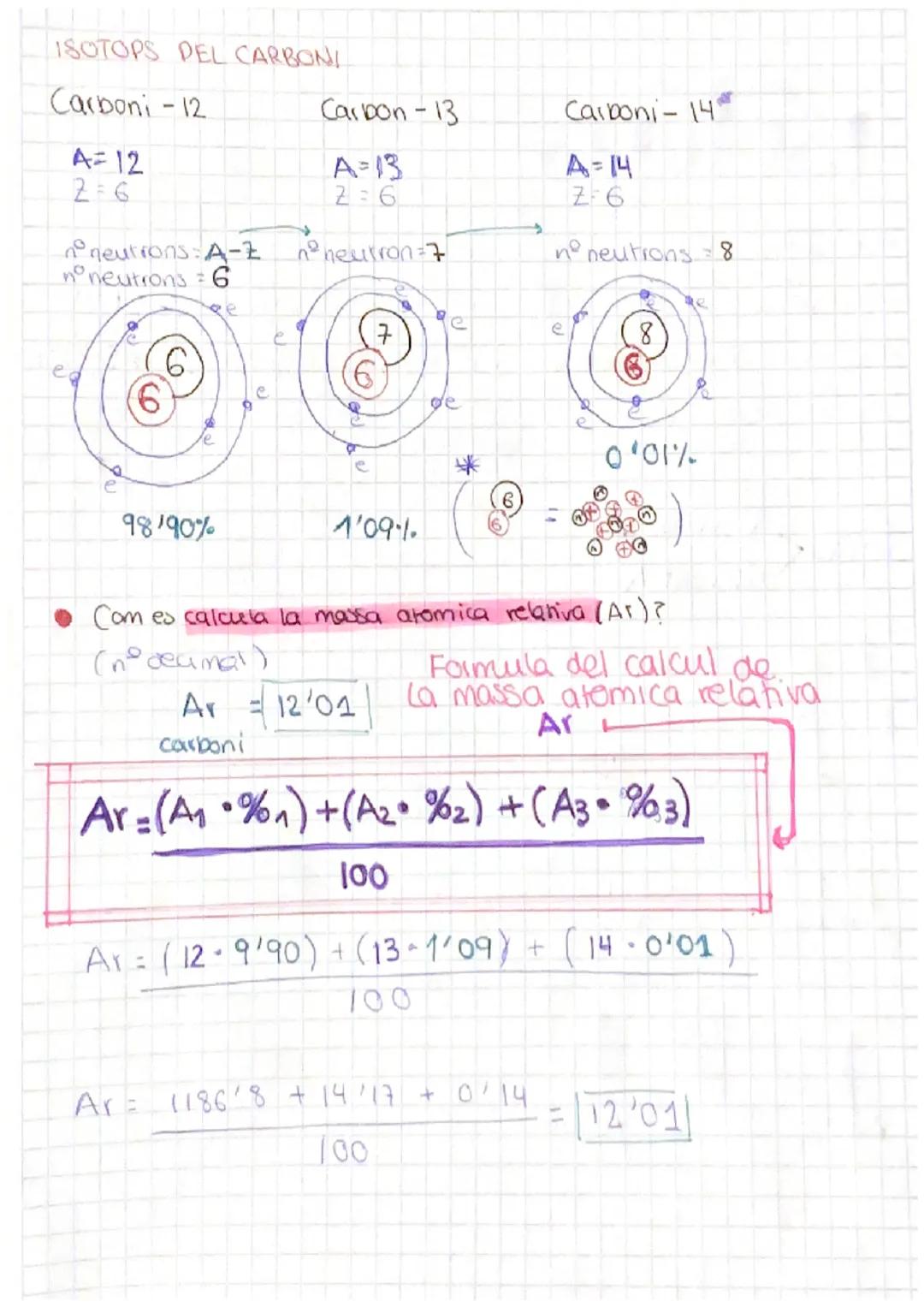 isotops
• Els atoms d'un element tenen el nº de protons ( 7 ) inbariable
Els atoms d'on element lenen el n° d'electrons variable IONS
• Els 