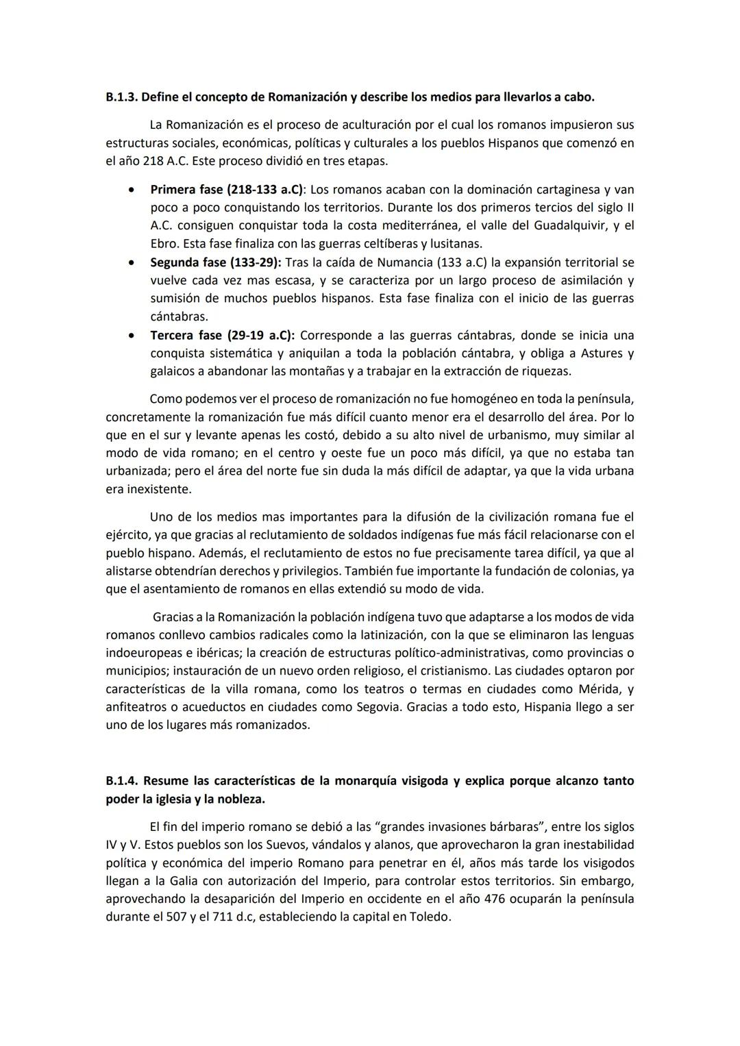 Bloque 1: La Península Ibérica
desde los primeros humanos hasta
la aparición de la monarquía
visigoda (711)
Bloque 2: La Edad Media: Tres
cu