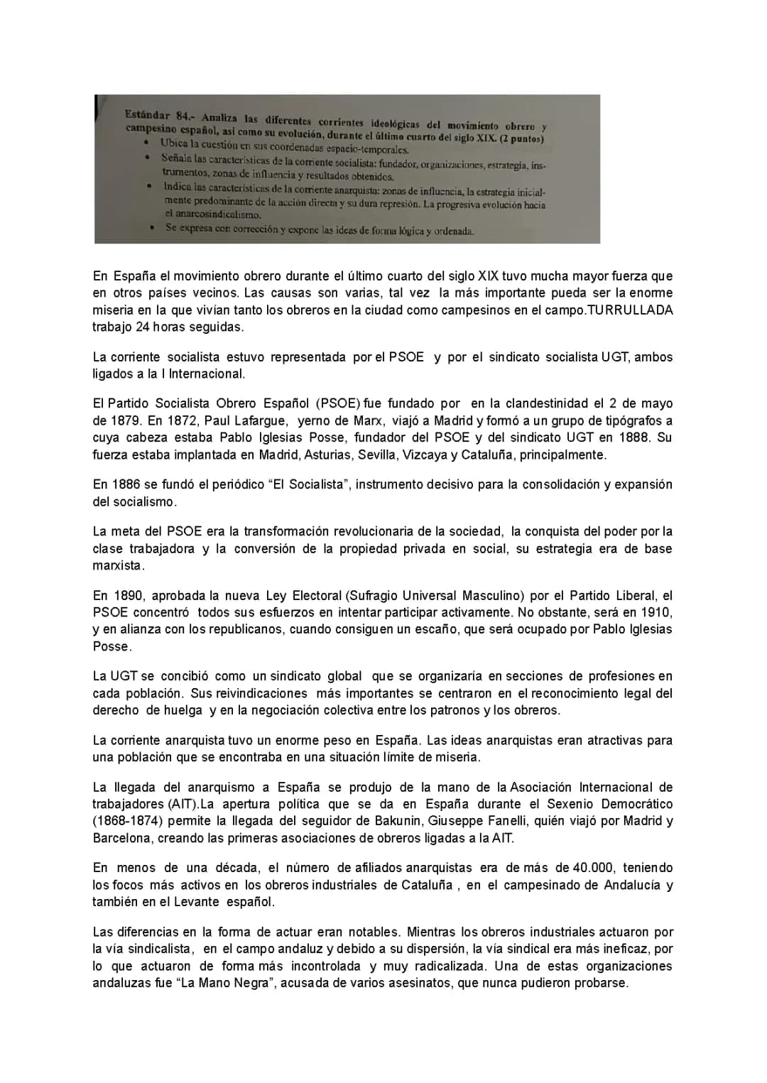 La Evolución del Movimiento Obrero y Campesino en España en el Siglo XIX