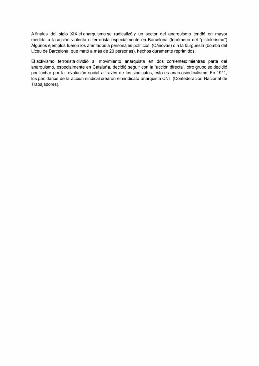 Estándar 84.- Analiza las diferentes corrientes ideológicas del movimiento obrero y
campesino español, así como su evolución, durante el últ