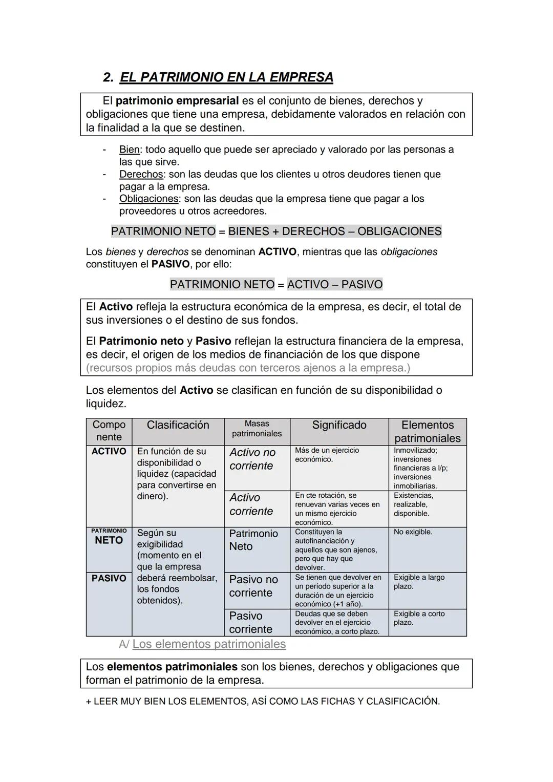 Tema 9. Los
estados contables
1. LA INFORMACIÓN EN LA EMPRESA
La contabilidad es la ciencia económica que estudia el patrimonio
empresarial,