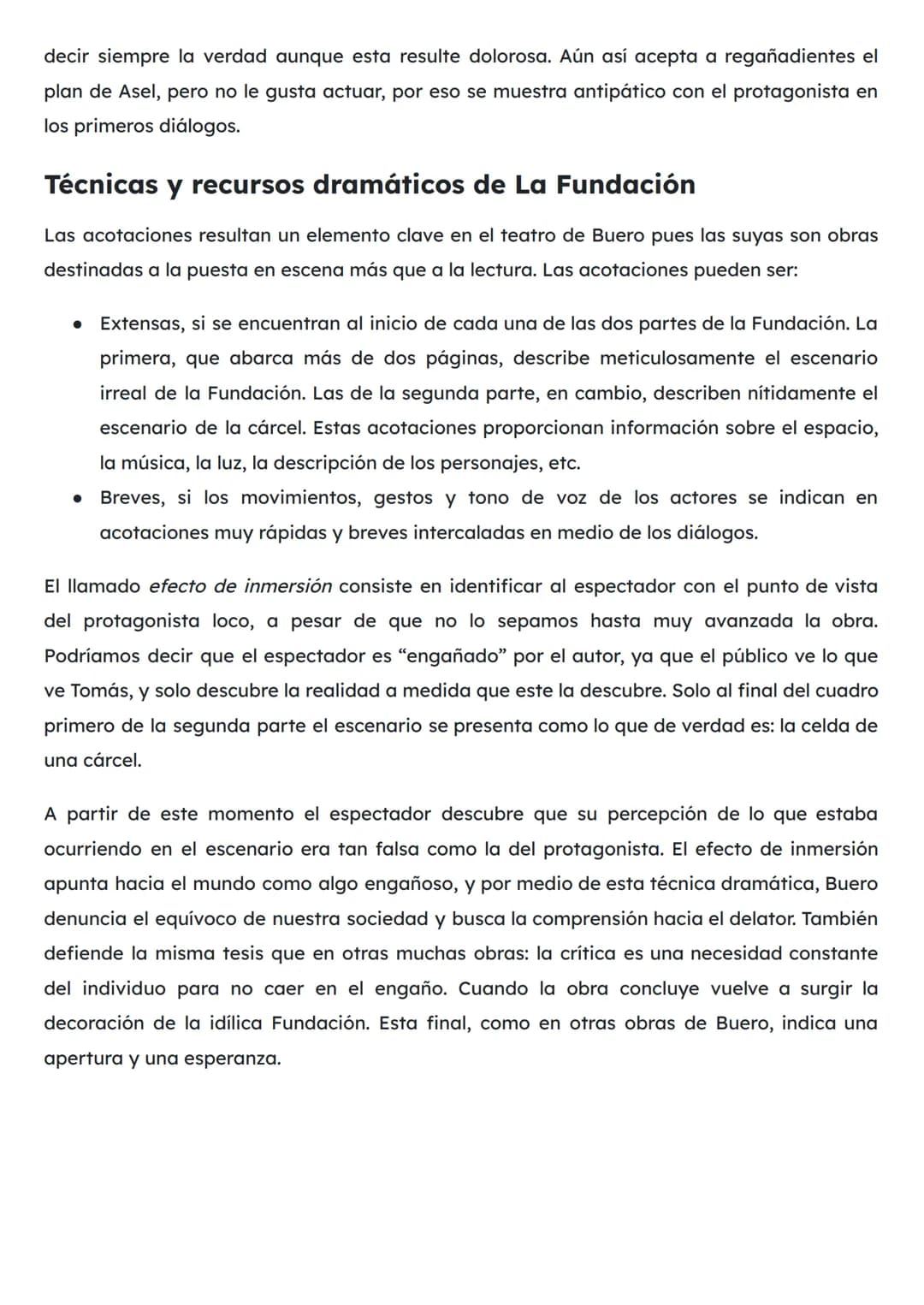 RESUMEN DE LA FUNDACIÓN | SELECTIVIDAD
La Fundación fue la última obra de Buero Vallejo estrenada en 1974, durante el régimen de
Franco. En 