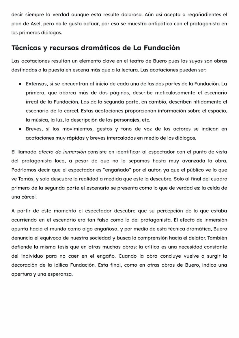 RESUMEN DE LA FUNDACIÓN | SELECTIVIDAD
La Fundación fue la última obra de Buero Vallejo estrenada en 1974, durante el régimen de
Franco. En 