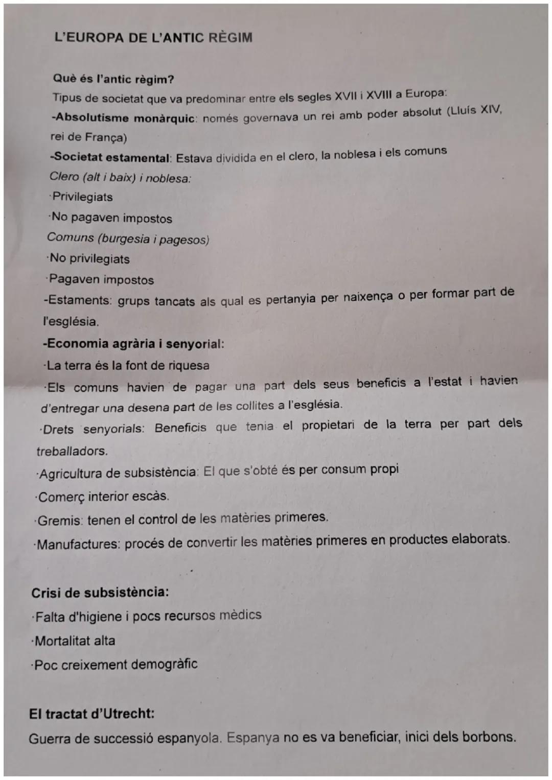 L'EUROPA DE L'ANTIC RÈGIM
Què és l'antic règim?
Tipus de societat que va predominar entre els segles XVII i XVIII a Europa:
-Absolutisme mon