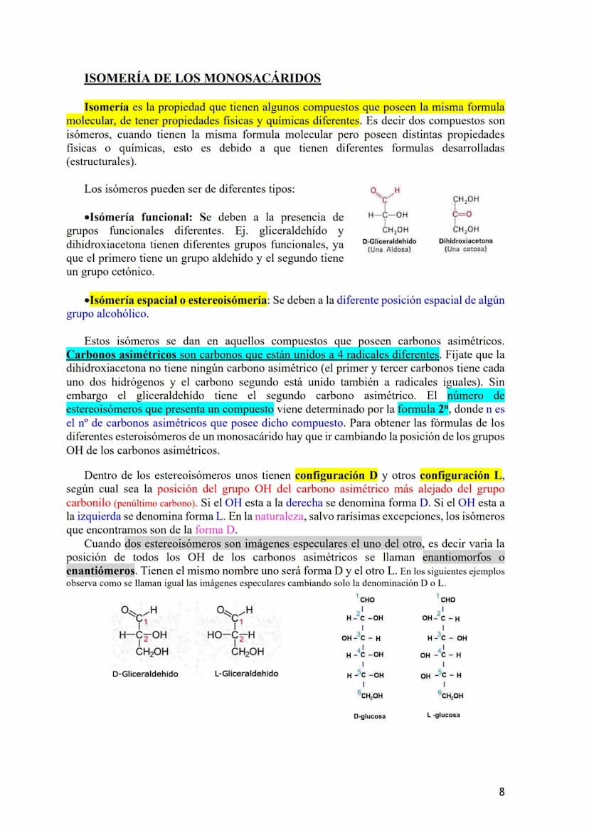 TEMA 2.- GLÚCIDOS
1. Composición química general y nomenclatura. Funciones generales (energética y
estructural) y clasificación (monosacárid