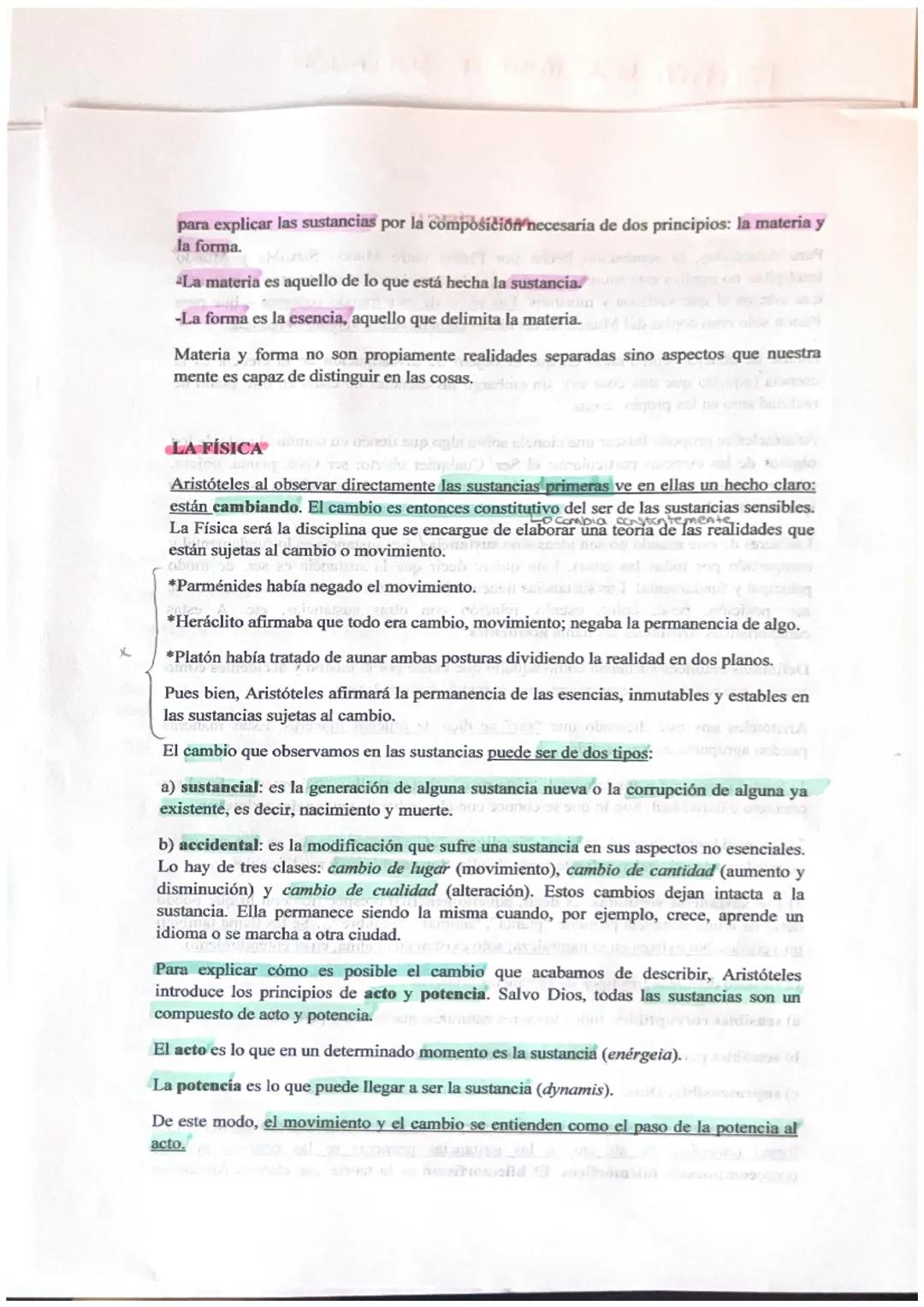 # METAFÍSICA

Para Aristóteles, la separación hecha por Platón entre Mundo Sensible y Mundo
Inteligible no explica este mundo real sino que 