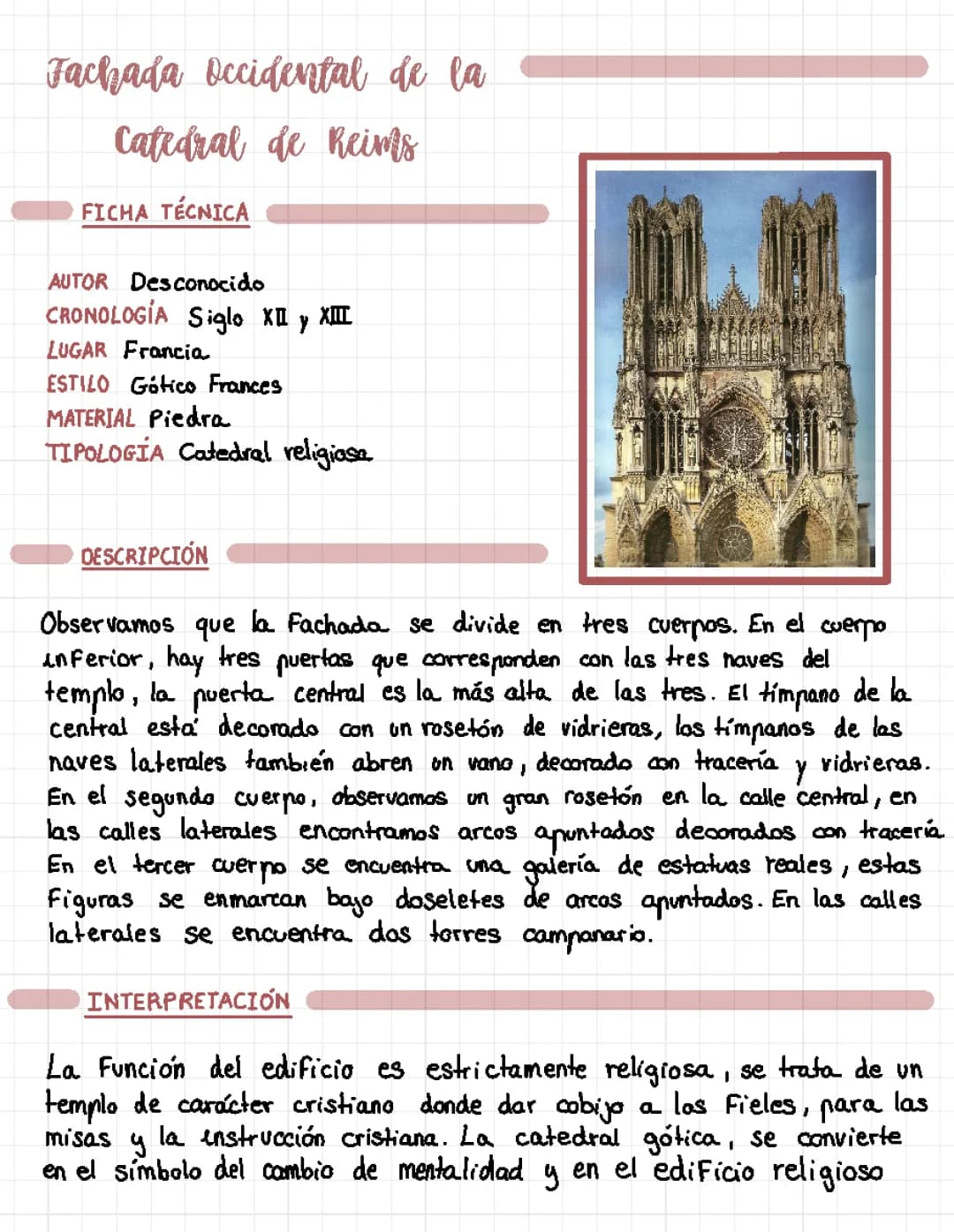 Explorando la Fachada Occidental de la Catedral de Reims y sus Elementos Góticos