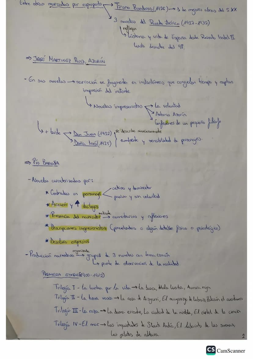 
<p>La novela desde principios del siglo XX hasta 1939 abarca una serie de tendencias y autores representativos que reflejan el contexto his