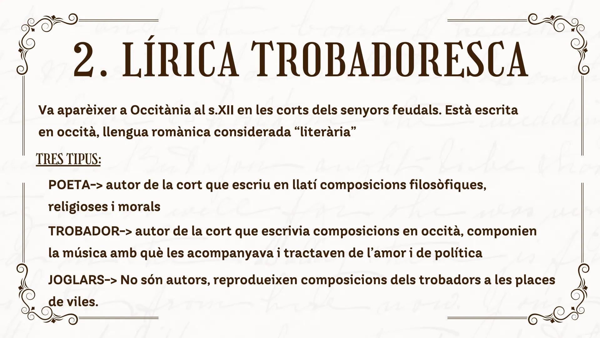 1.LES CRÒNIQUES
Són narracions escrites entre els s.XIII i XIV que descriuen batalles,
conquestes i altres esdeveniments rellevants dels reg