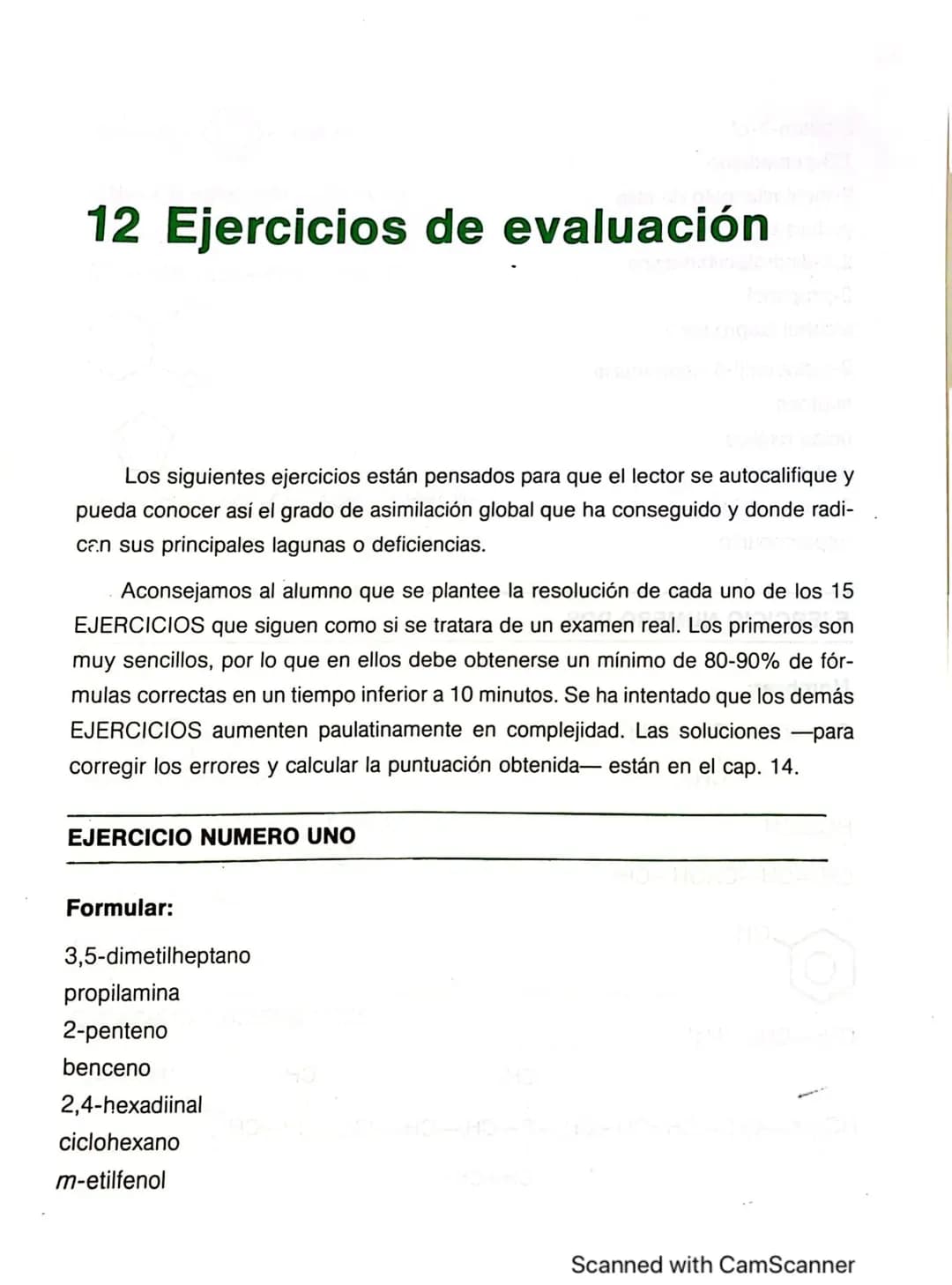 EJERCICIOS FORMULACIÓN ORGÁNICA