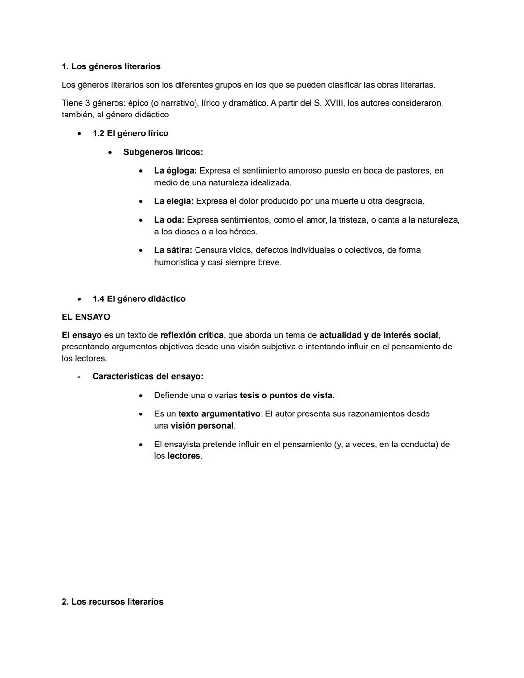 # 1. Los géneros literarios

Los géneros literarios son los diferentes grupos en los que se pueden clasificar las obras literarias.

Tiene 3