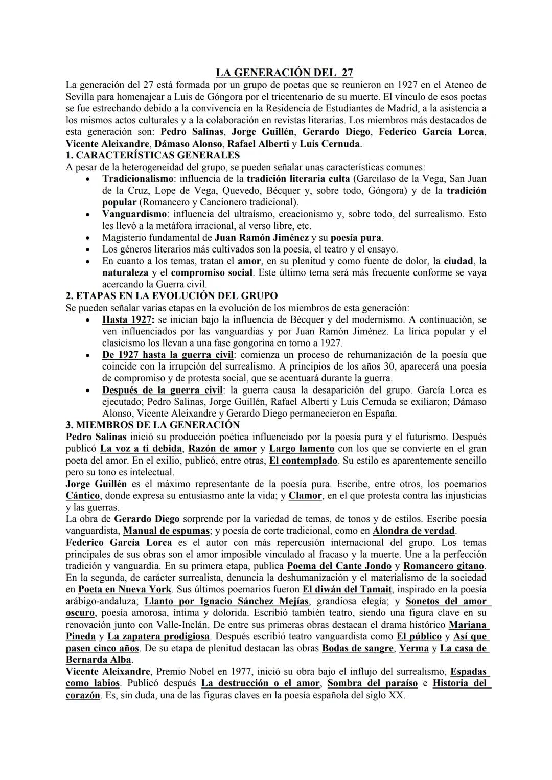 LA GENERACIÓN DEL 27
La generación del 27 está formada por un grupo de poetas que se reunieron en 1927 en el Ateneo de
Sevilla para homenaje