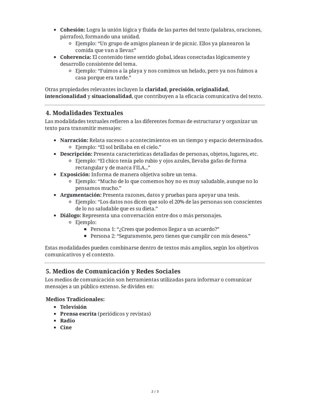 Estudio del Texto
1. Elementos de la Comunicación
La comunicación es un proceso compuesto por varios elementos esenciales. Según el texto,
e