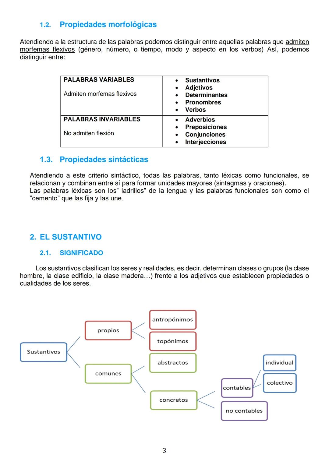 OZ
# LAS CATEGORÍAS GRAMATICALES I
SNSНС

1. LAS CLASES DE PALABRAS
1.1. Propiedades semánticas.
1.2. Propiedades morfológicas: Palabras var
